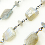 Load image into Gallery viewer, Labradorite Organic Shape Oxidized Wire Chain.