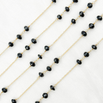 Load image into Gallery viewer, Black Spinel Gold Plated 925 Sterling Silver Wire Chain.