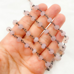 Load image into Gallery viewer, Rose Chalcedony Oxidized Wire Chain.