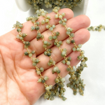 Load image into Gallery viewer, Cats Eye Cluster Dangle Gold Plated Wire Chain.