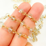 Load image into Gallery viewer, Green Amethyst Gold Plated Wire Chain.
