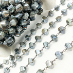 Load image into Gallery viewer, Coated Labradorite Nugget Shape Oxidized Wire Chain