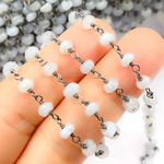 Load image into Gallery viewer, Blue Lace Agate Black Rhodium 925 Sterling Silver Wire Chain