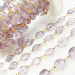 Load image into Gallery viewer, Pink Amethyst Gold Plated Wire Chain