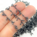 Load image into Gallery viewer, Hematite Cluster Dangle Oxidized Wire Chain.