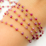 Load image into Gallery viewer, Coated Quartz Gold Plated Wire Wrap Chain