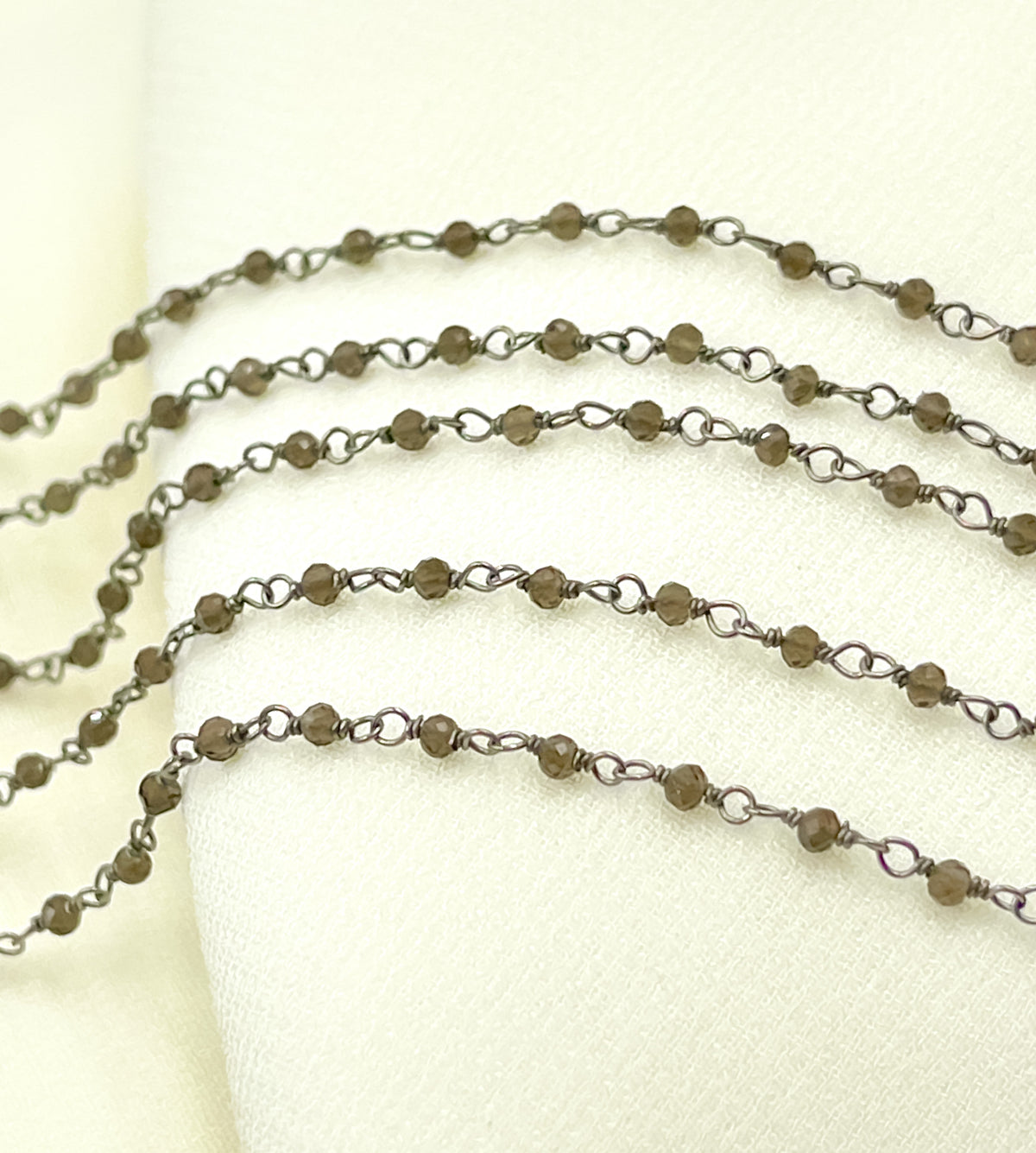 Smoky Quartz Wire Wrap Chain. SMQ4
