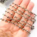 Load image into Gallery viewer, Steel Pyrite Black Rhodium 925 Sterling Silver Wire Chain