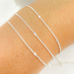 Load image into Gallery viewer, 925 Sterling Silver Satellite Curb & Diamond Cut Marina Link Chain