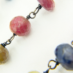 Load image into Gallery viewer, Multi Sapphire Oxidized Wire Chain.
