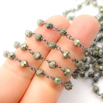 Load image into Gallery viewer, Pyrite Wire Wrap 925 Sterling Silver Wire Chain.
