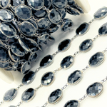 Load image into Gallery viewer, Black Onyx Organic Shape Bezel Oxidized Wire Chain.