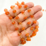 Load image into Gallery viewer, Carnelian Gold Plated Wire Chain.