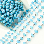 Load image into Gallery viewer, Turquoise Rondel Oxidized Wire Chain.