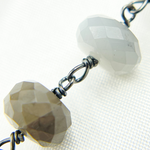 Load image into Gallery viewer, Grey Moonstone Oxidized Wire Chain