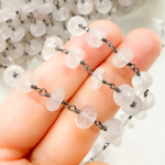 Load image into Gallery viewer, Rose Quartz Oxidized Wire Chain