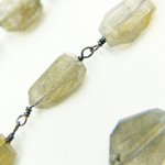 Load image into Gallery viewer, Labradorite Organic Shape Oxidized Wire Chain.