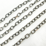 Load image into Gallery viewer, V83OX. Oxidized Sterling Silver Diamond Cut Cable Link Chain