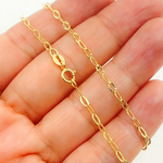 Load image into Gallery viewer, 14K Solid Yellow Gold Diamond Cut Oval Link Chain