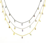 Load image into Gallery viewer, Multi Color Cubic Zirconia Pear Shape Dangle Chain