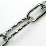 Load image into Gallery viewer, V141BR. Black Rhodium Sterling Silver Diamond Cut & Smooth Paper Clip Chain