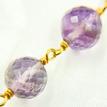 Load image into Gallery viewer, Pink Amethyst Round Shape Gold Plated Wire Chain