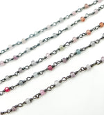 Load image into Gallery viewer, Multi Spinal Faceted Roundel Wire Wrapped Chain