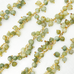 Load image into Gallery viewer, Cats Eye Cluster Dangle Gold Plated Wire Chain.