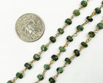 Load image into Gallery viewer, Emerald Gold Plated Wire Chain. EME5