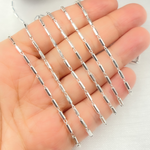 Load image into Gallery viewer, 925 Sterling Silver Diamond Cut Bar Link Chain