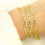 Load image into Gallery viewer, Solid Yellow Gold Flat Curb Chain by Foot