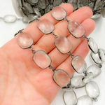 Load image into Gallery viewer, Crystal Rectangle Shape Bezel Oxidized Wire Chain