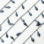 Load image into Gallery viewer, Coated Black Spinel Drop Dangle Oxidized Wire Chain.