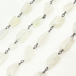 Load image into Gallery viewer, White Moonstone Organic Shape Oxidized Wire Chain.