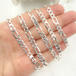 Load image into Gallery viewer, Sterling Silver Flat Figaro Link Chain
