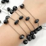 Load image into Gallery viewer, Black Spinel Oxidized Wire Chain. BSP25