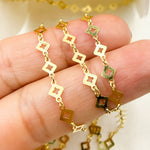 Load image into Gallery viewer, Gold Plated 925 Sterling Silver Flat Rhomb Link Chain.