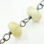 Load image into Gallery viewer, Coated Cats Eye Oxidized 925 Sterling Silver Wire Chain