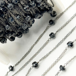 Load image into Gallery viewer, Black Spinel Double Oxidized Connected Wire Chain.