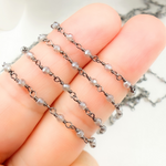 Load image into Gallery viewer, Coated Labradorite Oxidized Wire Chain.