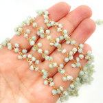 Load image into Gallery viewer, Amazonite Cluster Dangle Gold Plated Wire Chain.