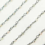 Load image into Gallery viewer, Coated Multi Moonstone Oxidized Wire Chain.