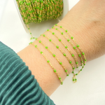Load image into Gallery viewer, Gold Plated Sterling Silver Enamel Lemon Green Color Chain