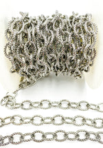 Load image into Gallery viewer, 1OX. Oxidized 925 Sterling Silver Hammered Oval Link Chain