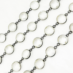 Load image into Gallery viewer, Crystal Round Shape Bezel Oxidized Wire Chain