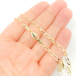 Load image into Gallery viewer, 14K Solid Gold Flat Paperclip Chain