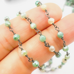 Load image into Gallery viewer, Coated Green Quartz Wire Chain