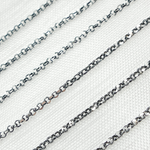 Load image into Gallery viewer, Black Rhodium & White Sterling Silver Rolo Chain