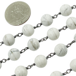 Load image into Gallery viewer, Howlite Gemstone Round Shape Chain.