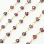 Load image into Gallery viewer, Coated Garnet Gold Plated Wire Chain